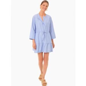 Tuckernuck Pomander Place Lucy Blue Cotton Mini Dress Size Small